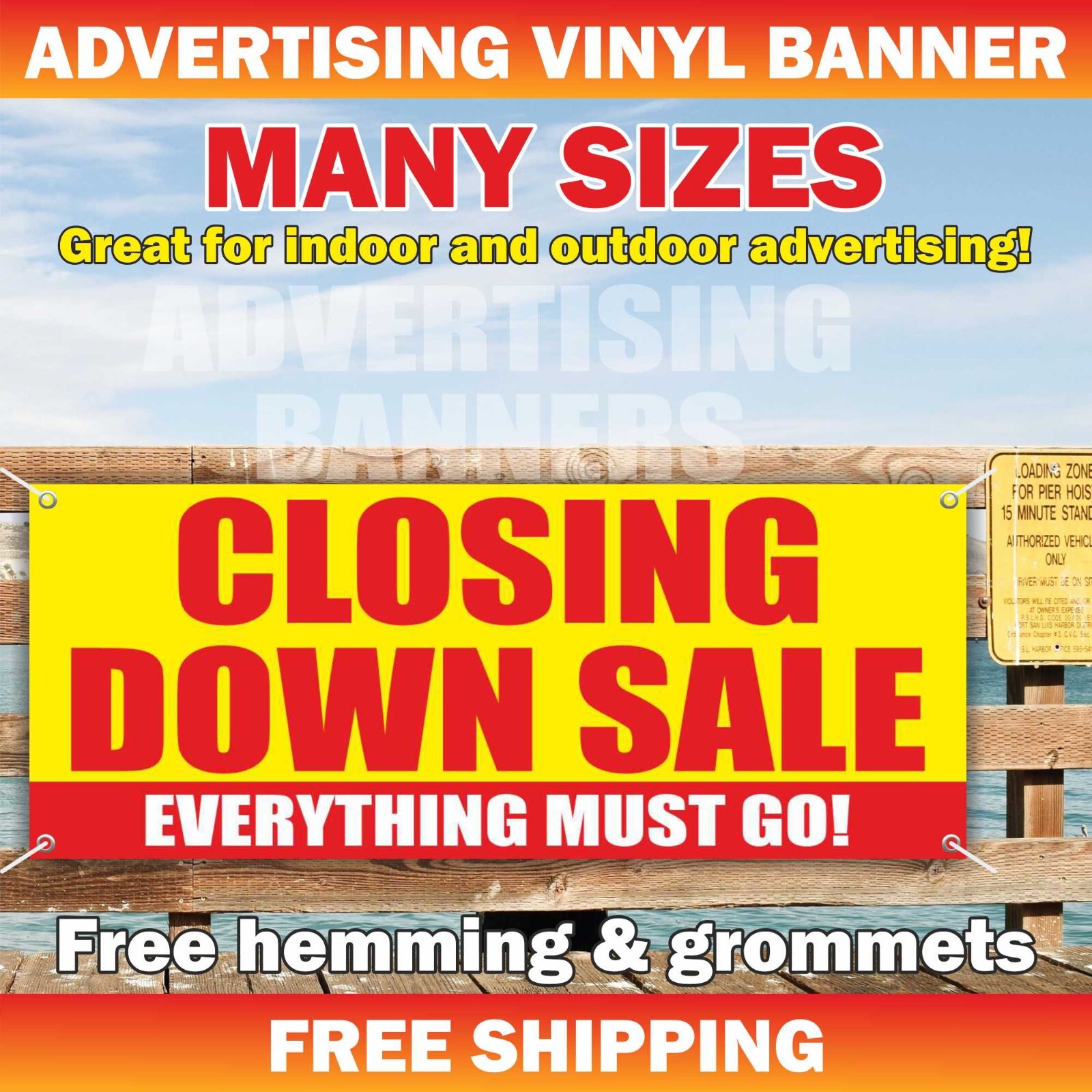 CLOSING DOWN SALE Advertising Banner Vinyl Mesh Sign EVERYTHING MUST GO Shop