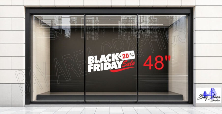 Large Black Friday % Sale Vinyl Sign – Shop Window Waterproof Promo ORACAL*
