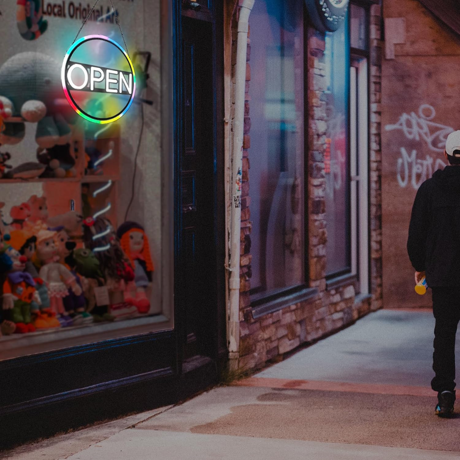 LED Neon Open Sign – 16&Prime; Multicolor Light for Business & Retail Storefronts