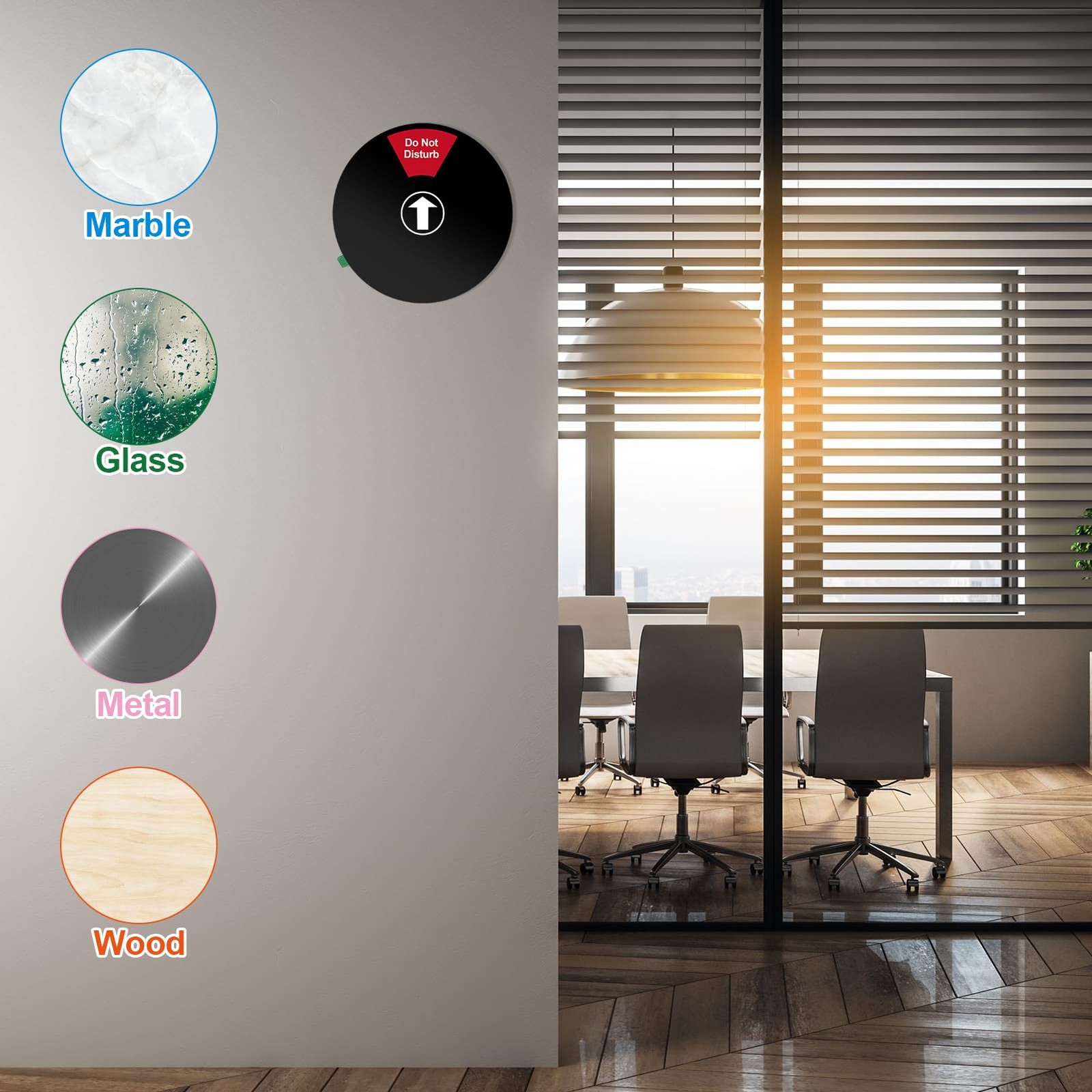 3 PCS Office Door Signs 6 Inch Rotating Wheel Privacy Sign 6 Options Plastic