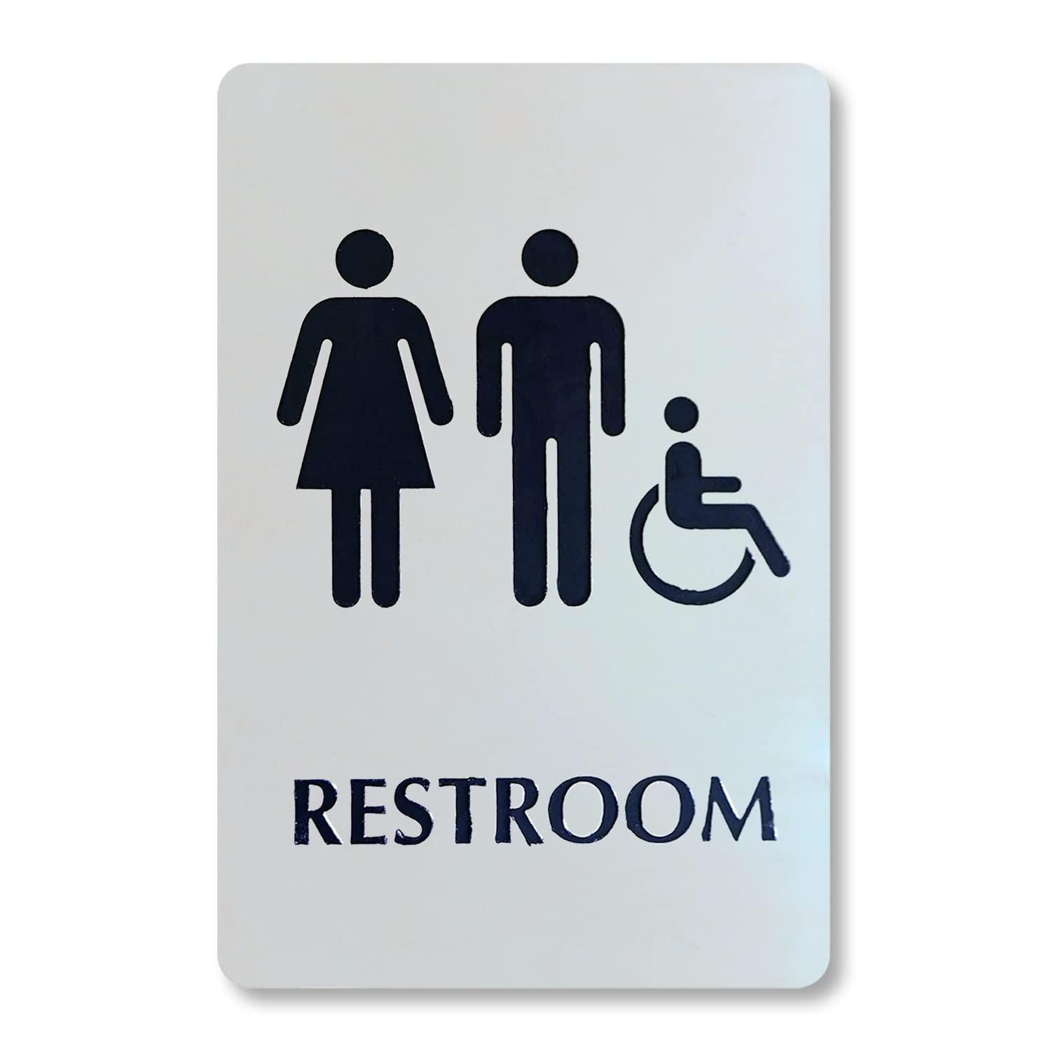 6 x 9 inch Unisex Restroom Sign with Men/Women/Handicap Accessible Wheelchair…