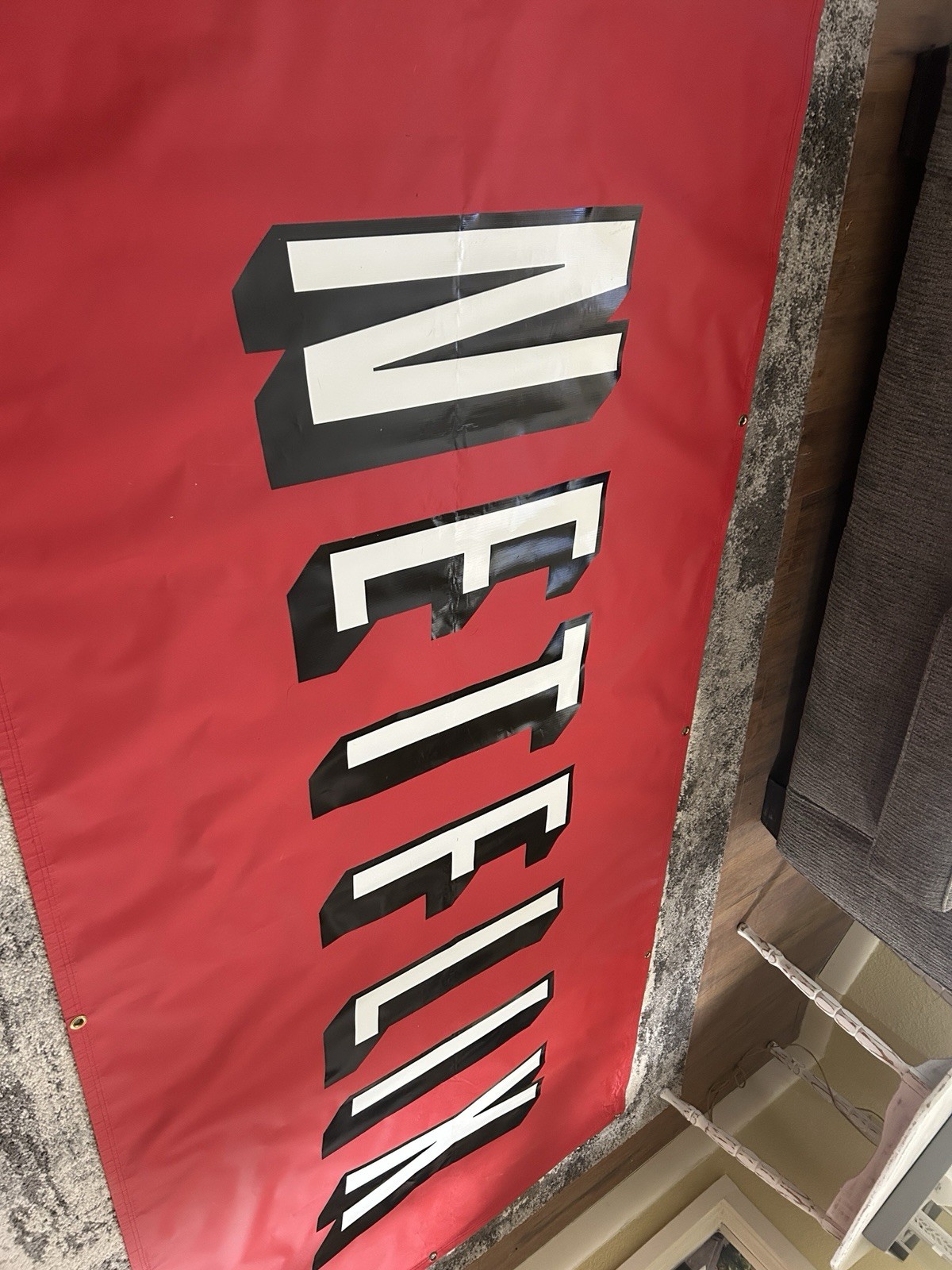 Original Netflix Facility Banner Sign 96” x 46” RedAdvertising Display El PasoTX