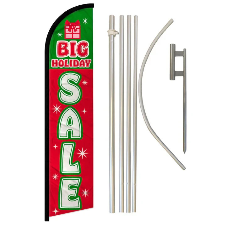 Big Holiday Sale (Gift) Full Curve Windless Swooper Flag Pole Kit Holiday Sale