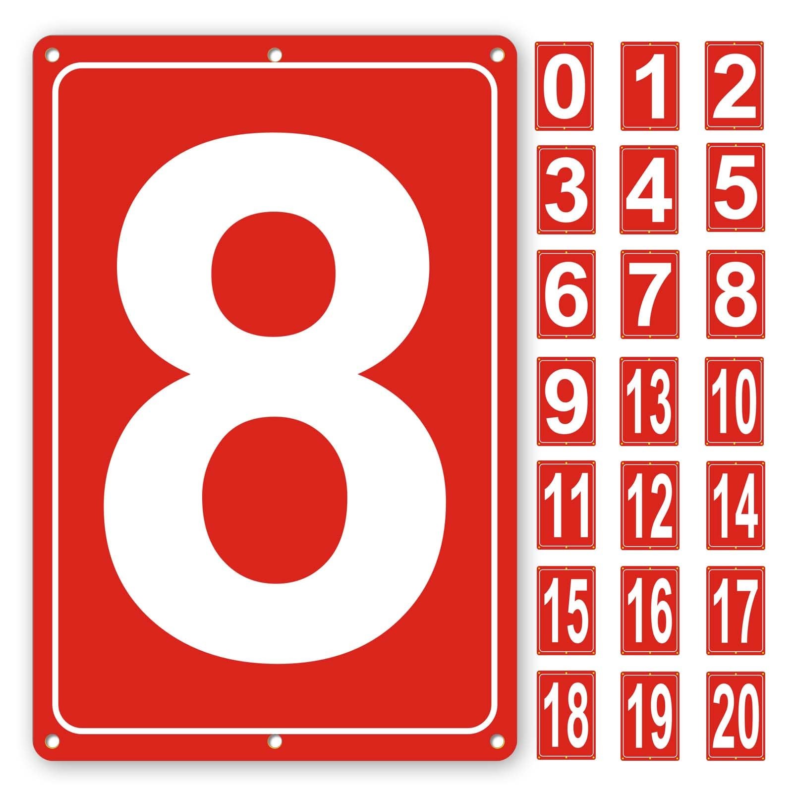 Numbered Sign 8 Aluminum Tennis Court Parking Lot Signage 12×8 Inch Metal