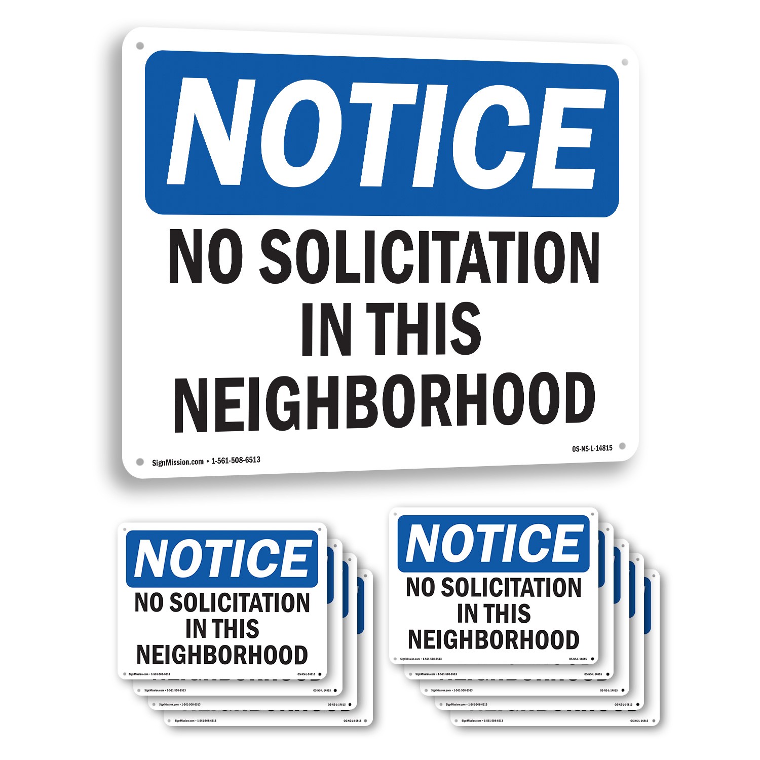 No Solicitation In This Neighborhood OSHA Notice Sign Or Decal – 5 or 10 Pack