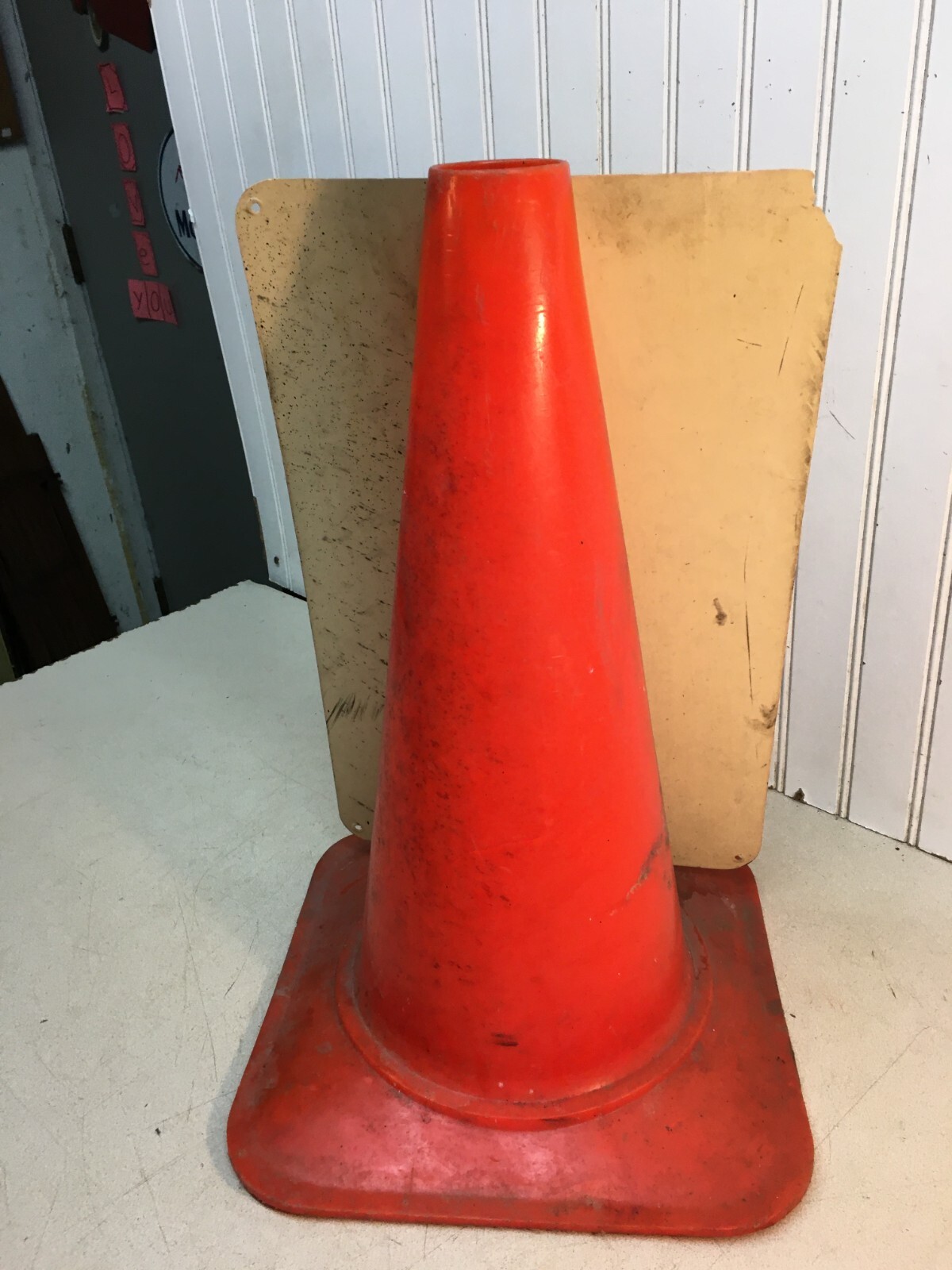 Vintage Valvoline Gas Station Safety Insurance Sign With Safety Cone 11in x 17in