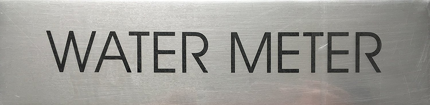WATER METER SIGN (BRUSHED ALUMINUM)-REF24-1027