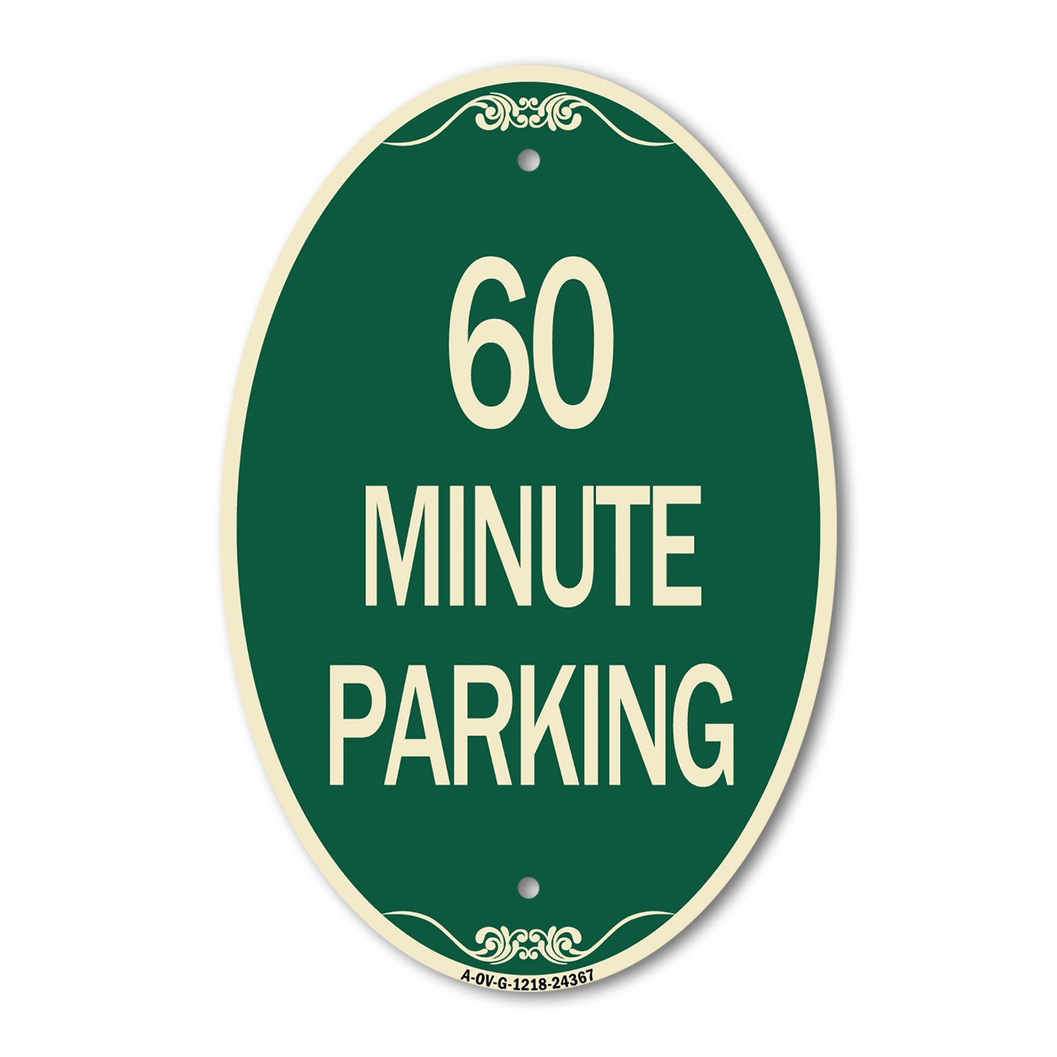 SignMission Designer Series Sign – 60 Minute Parking 12&Prime; x 18&Prime; Aluminum Sign