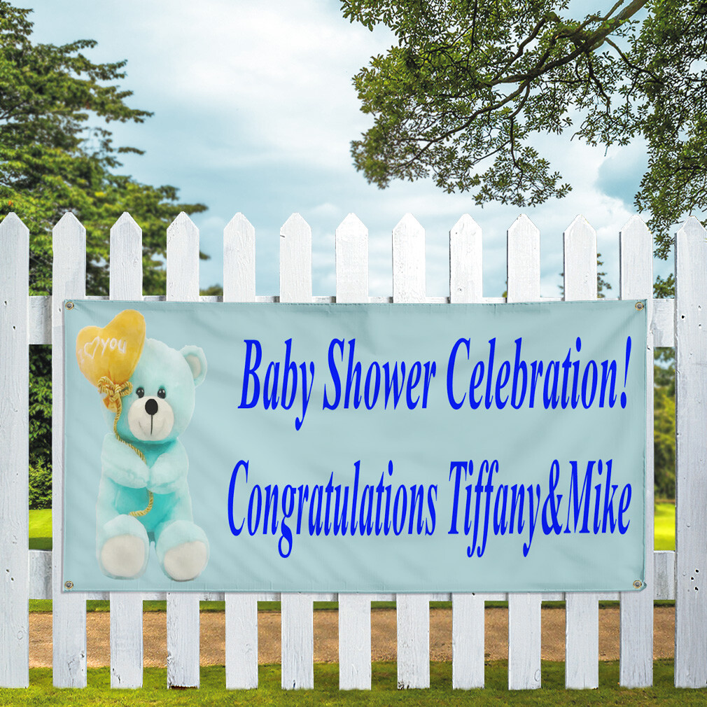 Vinyl Banner Multiple Sizes Baby Shower Custom Title Message Style 12 Lifestyle