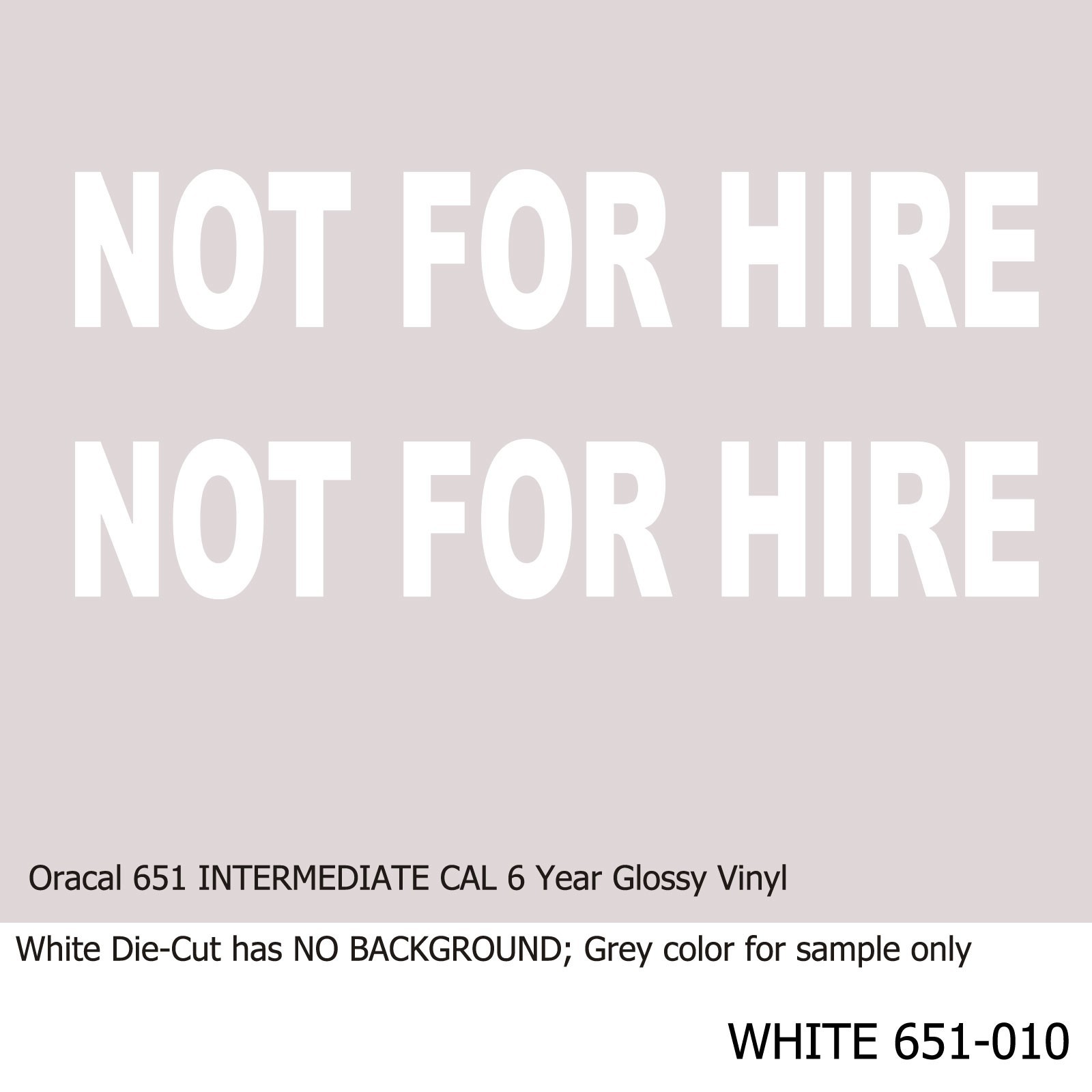 Not For Hire x2 Vinyl Decal Sticker Business Sign 12 in x 2 in 9 Color Options