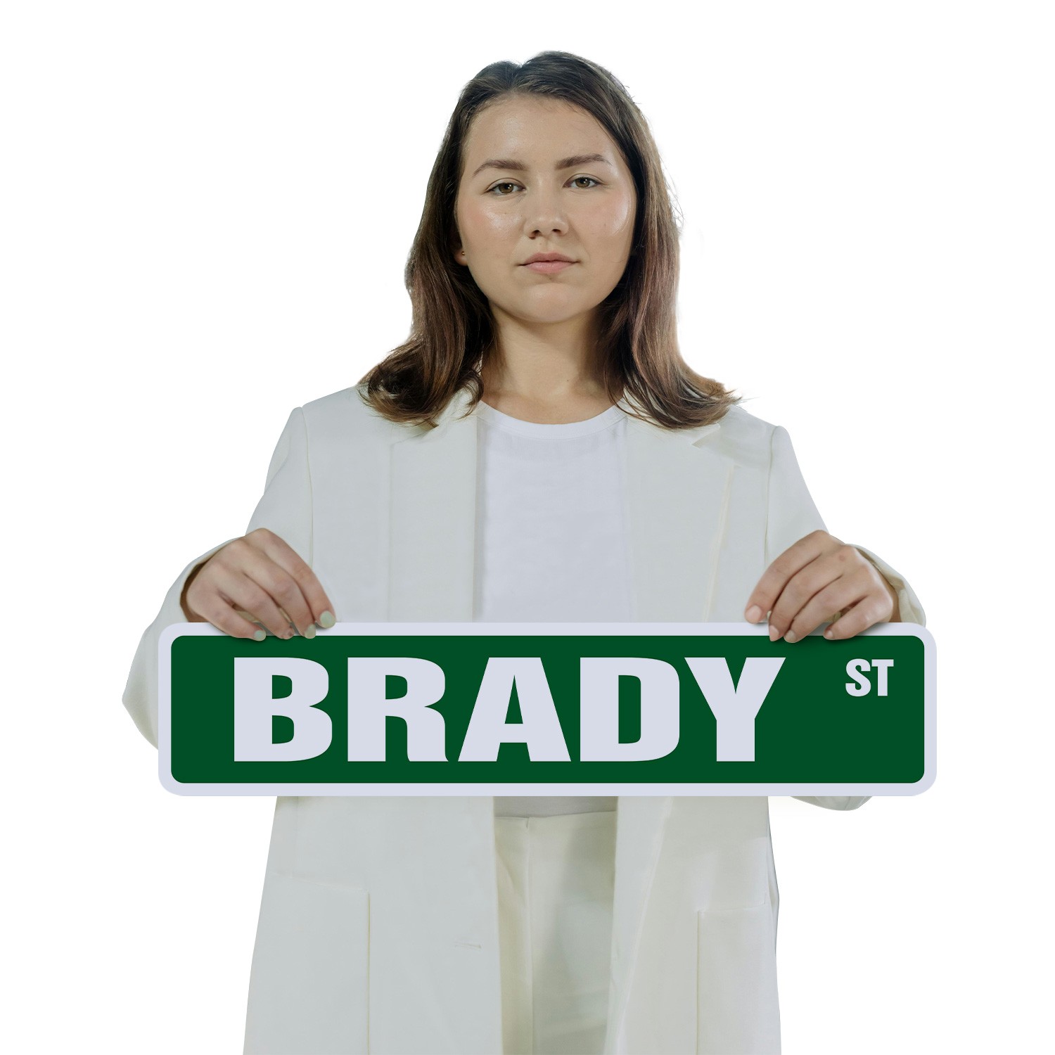 BRADY Street Sign (2 Pack) Childrens Name Room Metal Road Sign