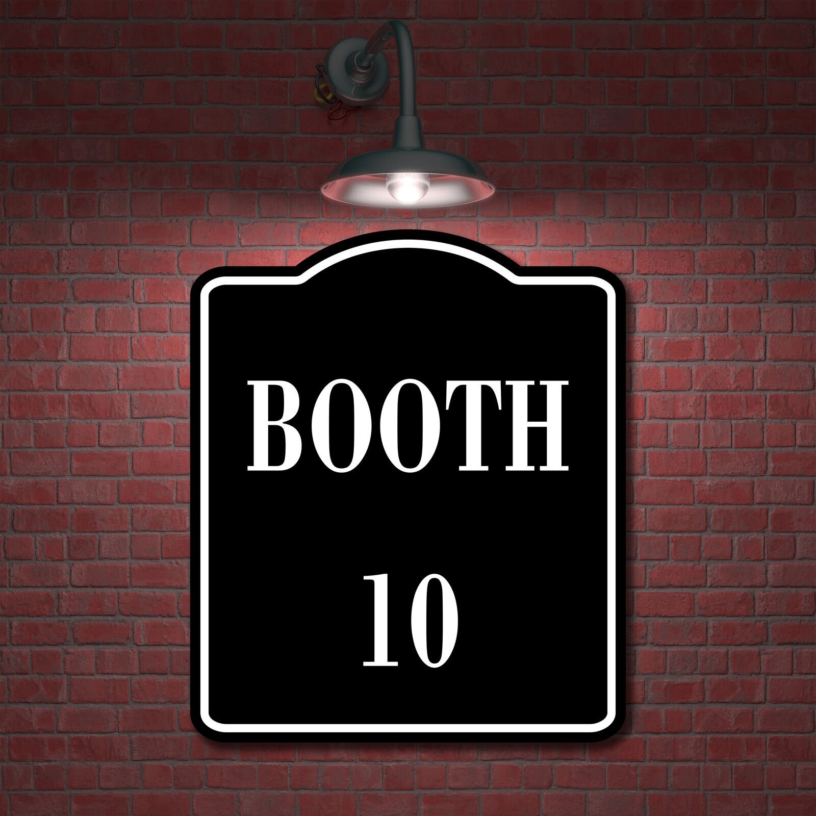 Booth 10 BLACK Aluminum Composite Sign