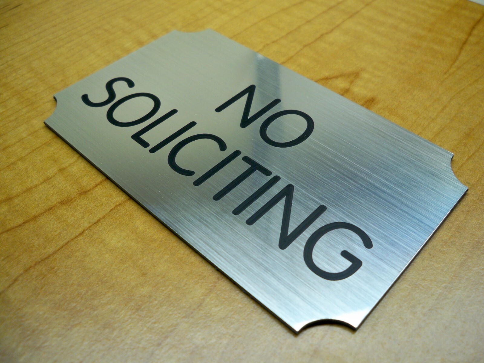Custom Engraved 3×5 in. Brushed Silver Wall Door Sign / Small Business Plaque