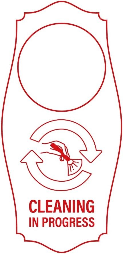 Signs ByLITA Cleaning in Progress Door Hanger – White Red, 4&Prime; x 8&Prime;