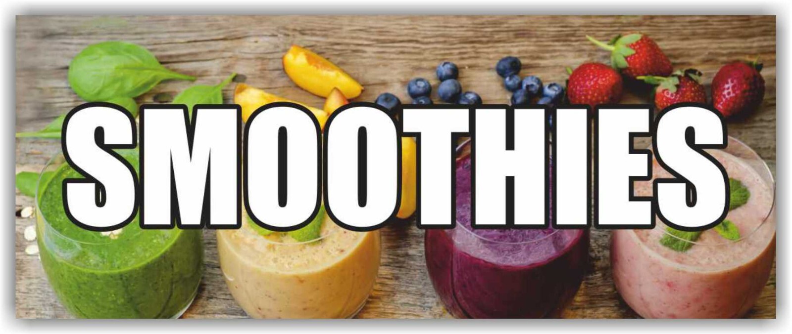 SMOOTHIES Advertising Banner Vinyl Sign health food fresh fruits tea bar drink