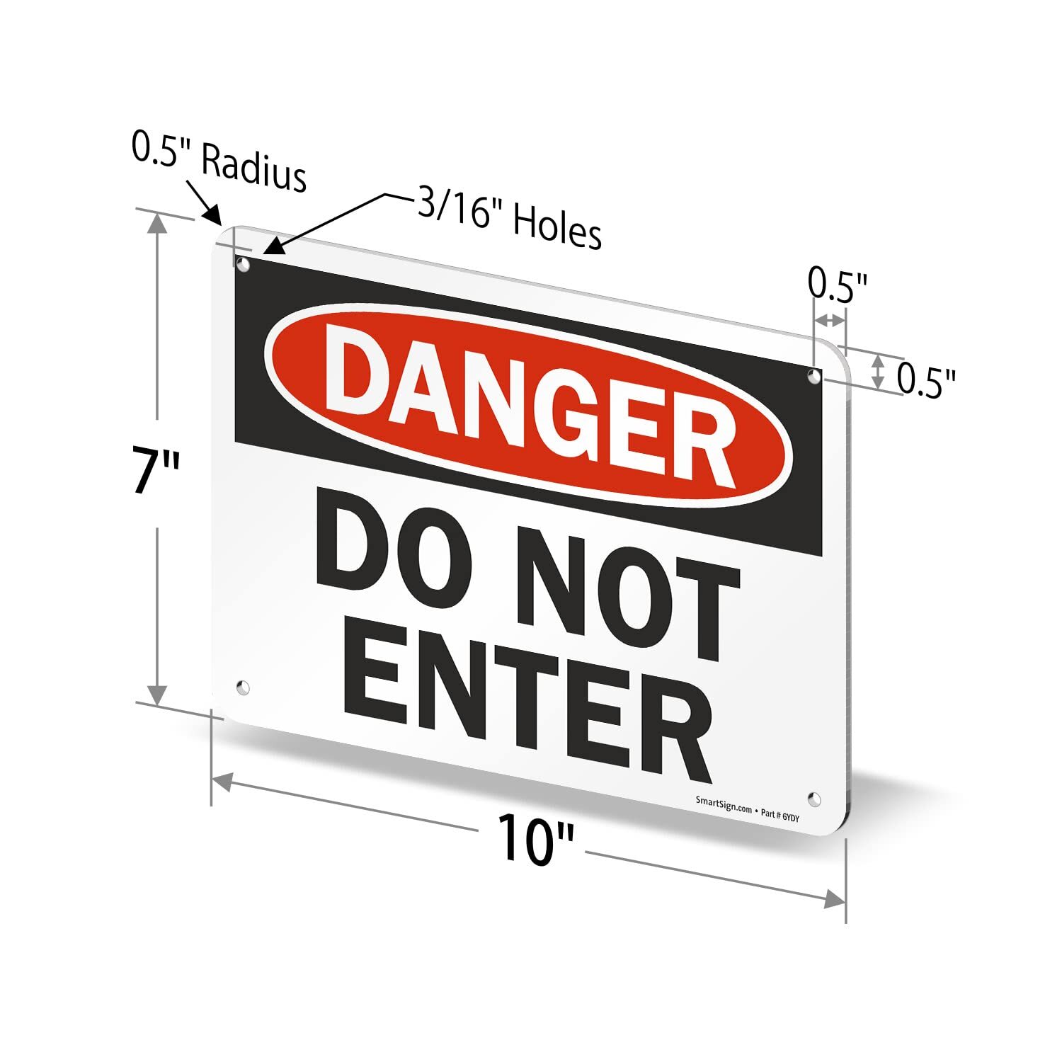 7&Prime;x10&Prime; Danger – Do Not Enter Sign Durable Aluminum for Safety Business Home