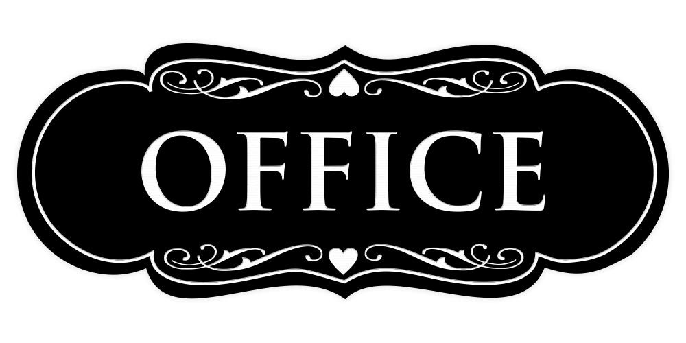 Designer Office Sign | Easy Installation – Black – Medium 1 Pack