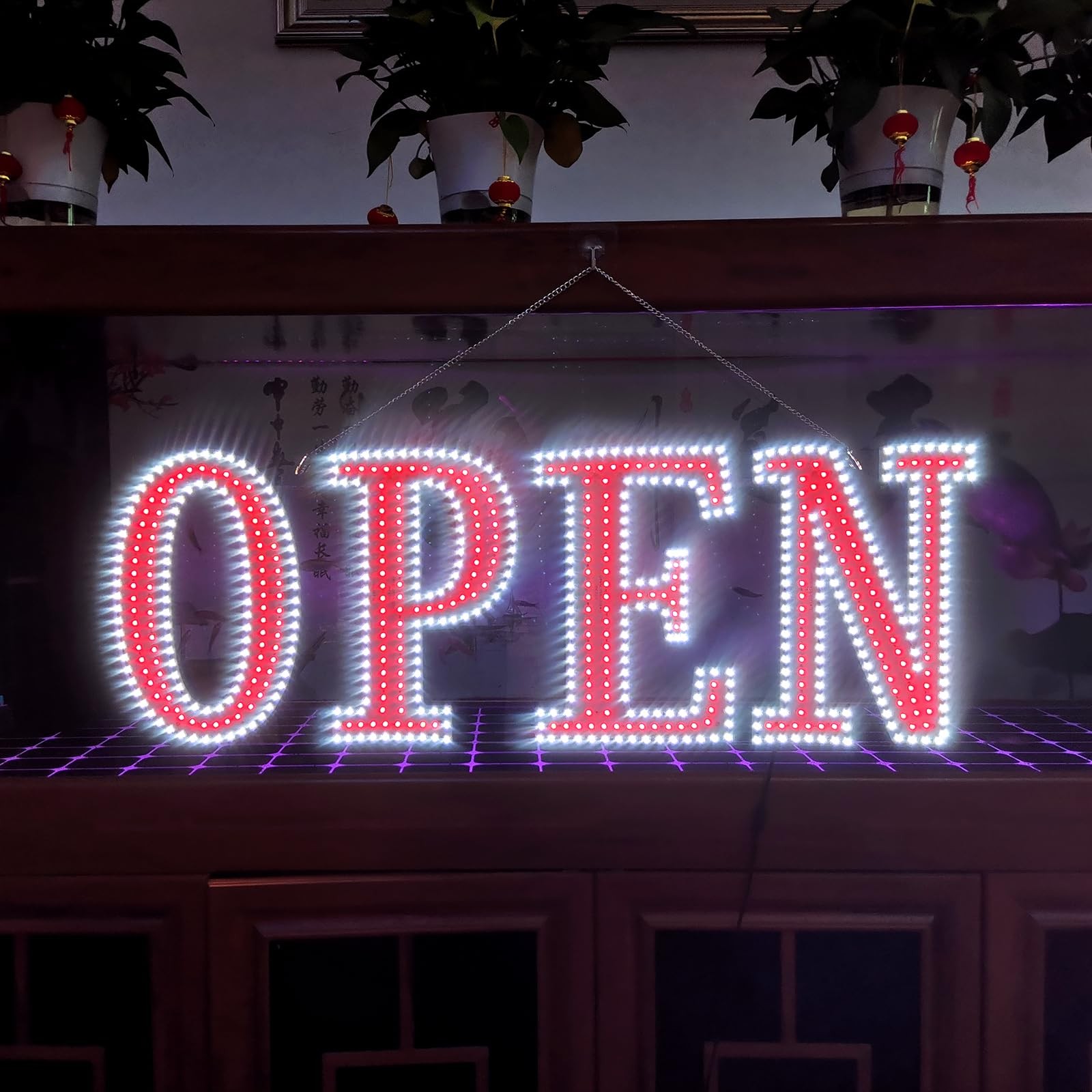 LED Open Sign 48&Prime;x17&Prime; Super Large Remote Control 10 Levels Brightness Adjustable