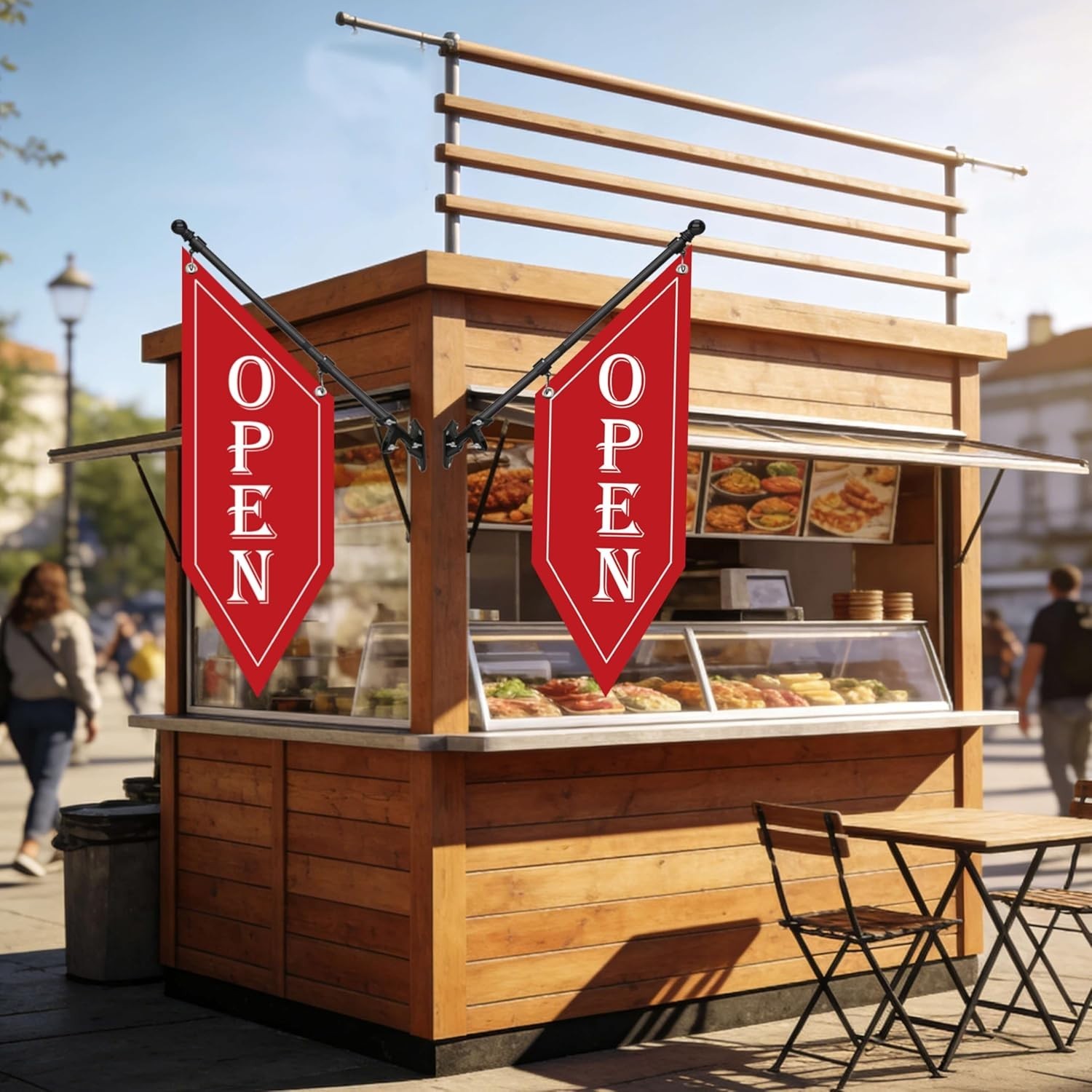 32-Inch Double-Sided OPEN Sign with Wall-Mount Kit – Perfect for Shops & Cafes