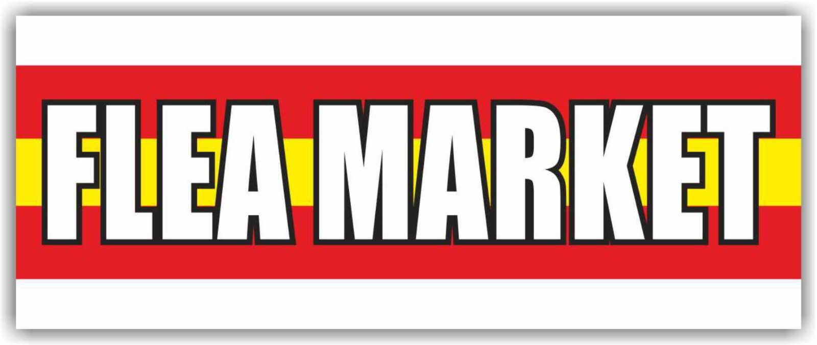 FLEA MARKET Advertising Banner Vinyl Mesh Sign Antiques Collectibles YARD SALE