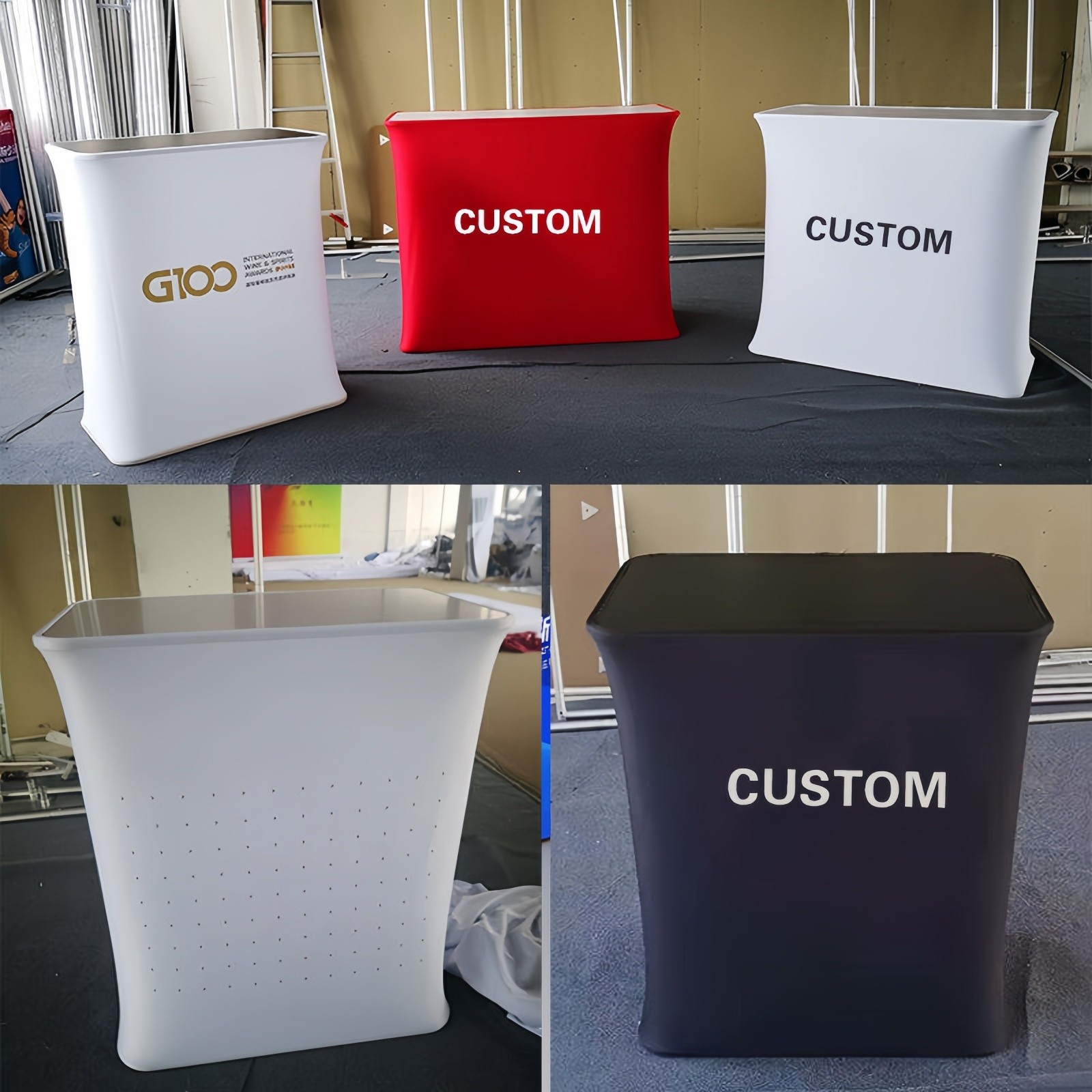 Rectangular Auto-Folding Hydraulic Pop-Up Counter – Self-Deploying Display Frame