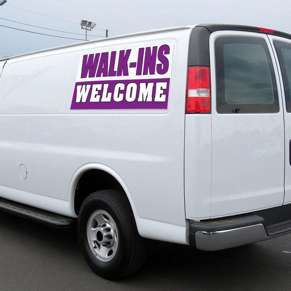 Car Magnet Set of 2 Walk-Ins Welcome Advertising Printing A Industrial Sign
