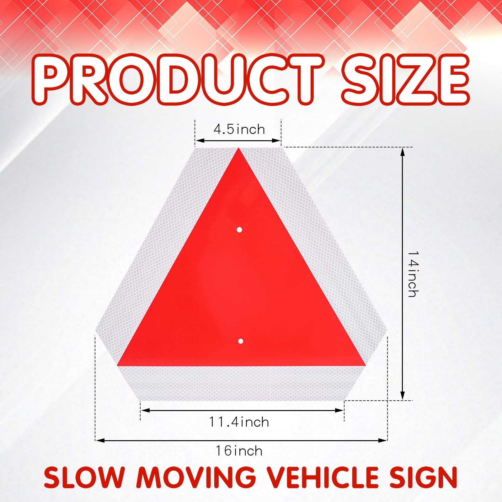 2026 Reflective Upgraded Version Slow Moving Vehicle Sign, Aluminum Slow Movi…