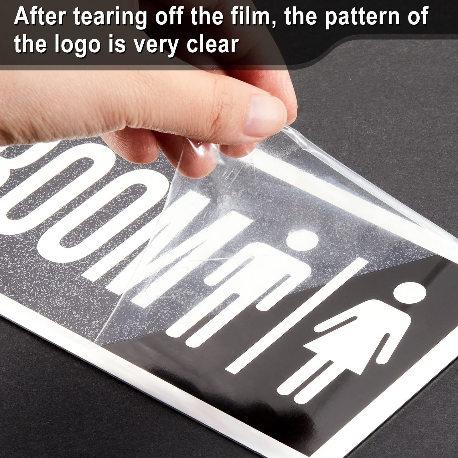 2 Pack 12x4Inch Double Sided Metal Restroom Sign for Business Bathroom Door Sign