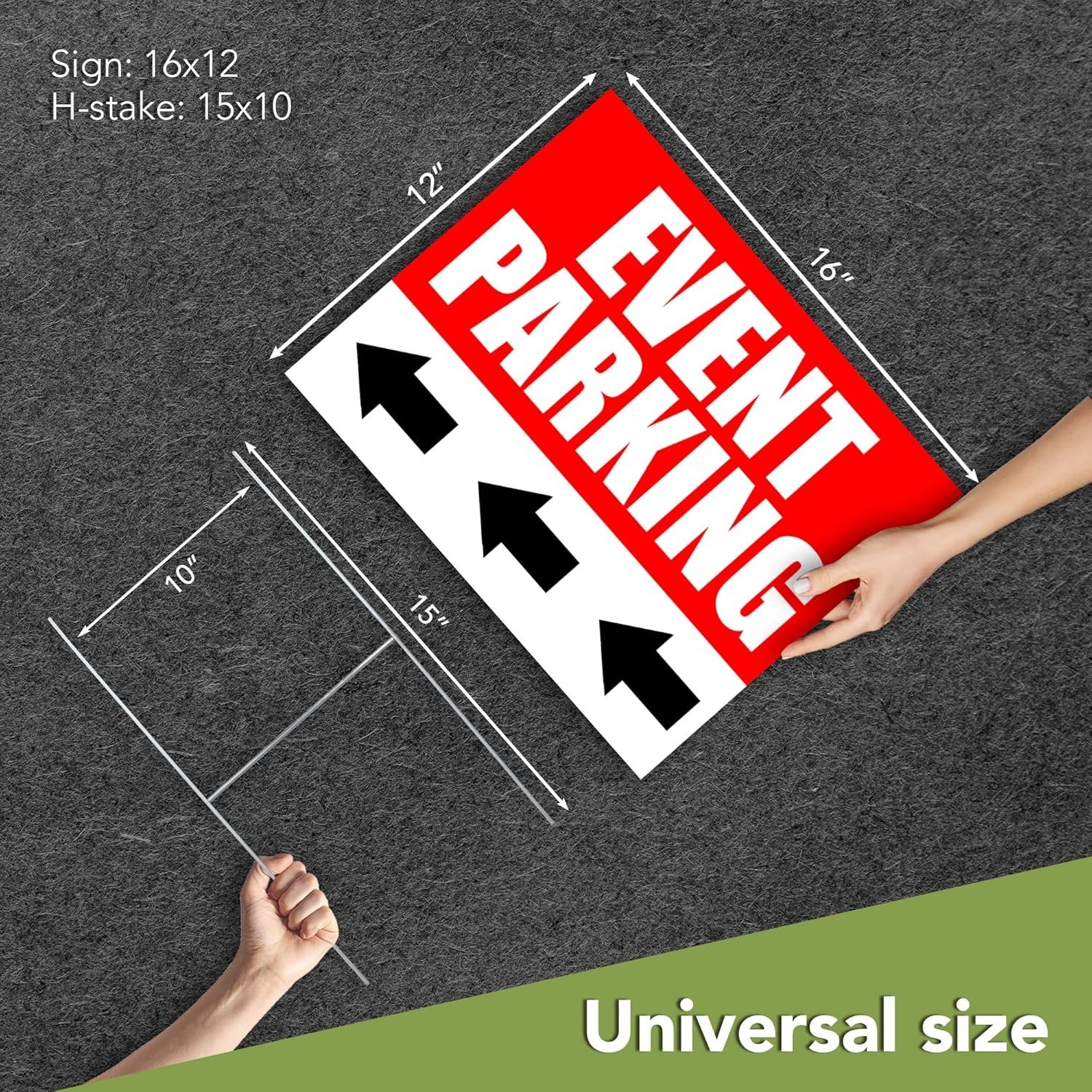 6 PC 16×12 Coroplast Event Parking Signs with Arrows Reserved Parking Sign