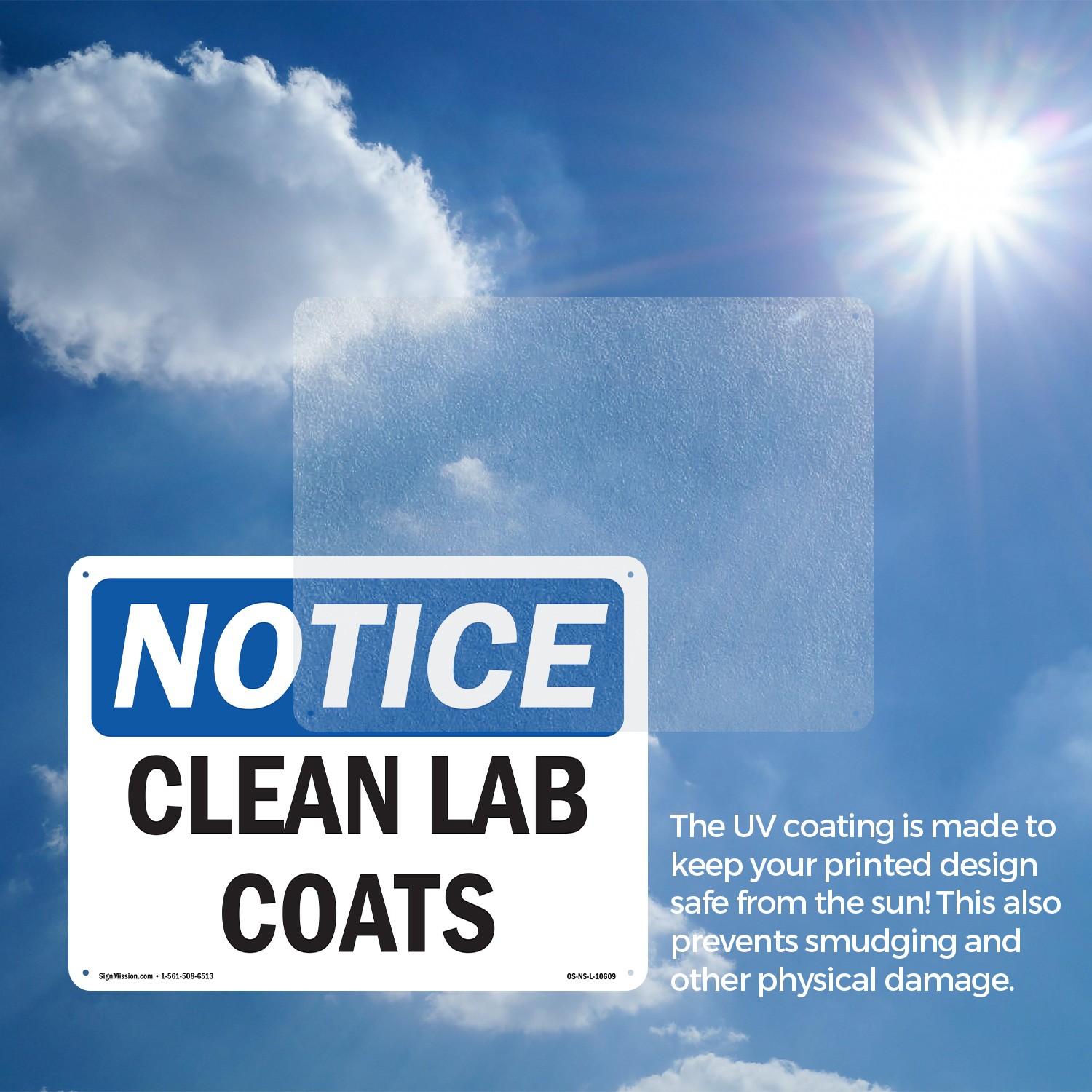 Clean Lab Coats OSHA Notice Sign Metal, Plastic, Or Decal – 5 or 10 Pack
