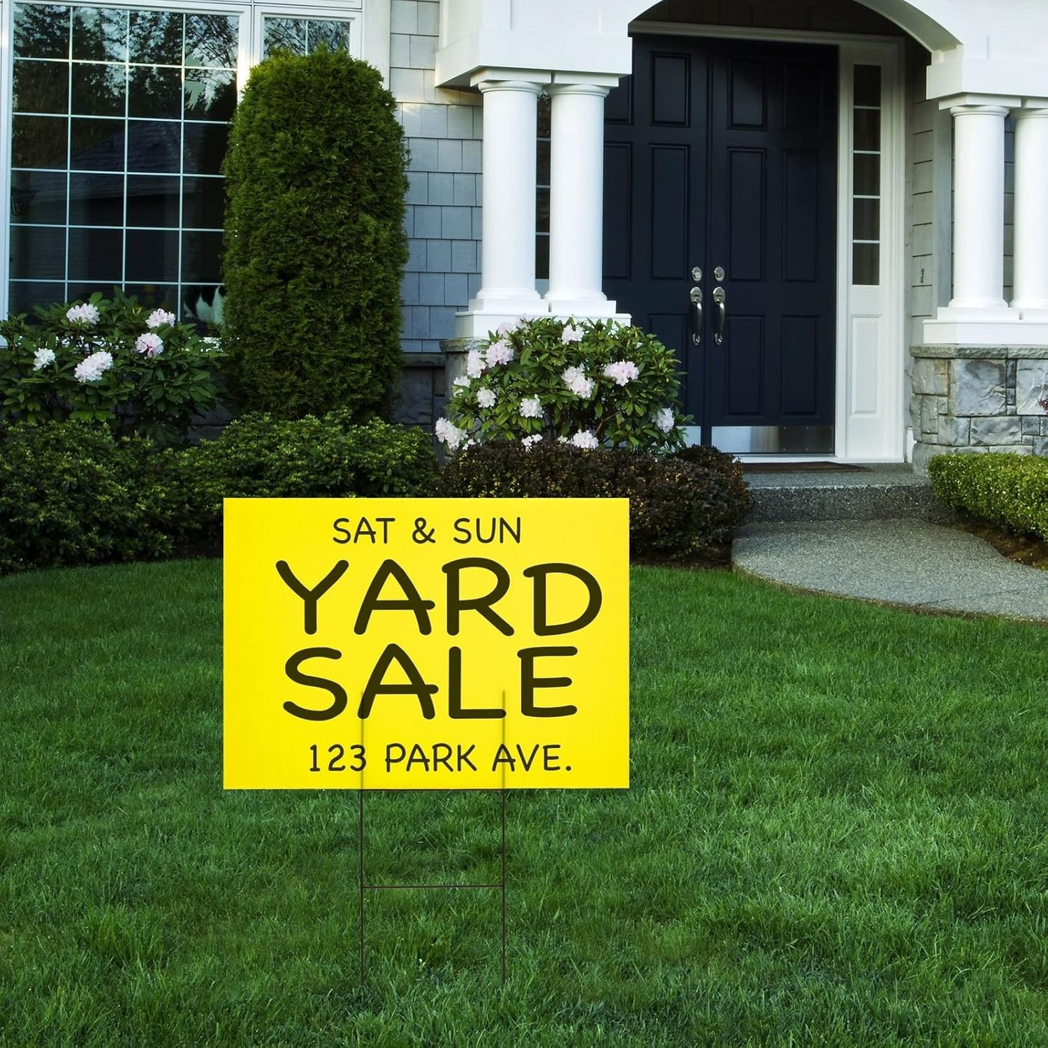 6 Pack Blank Corrugated Plastic Yard Signs w/Stakes 12 Piece Set, Yellow