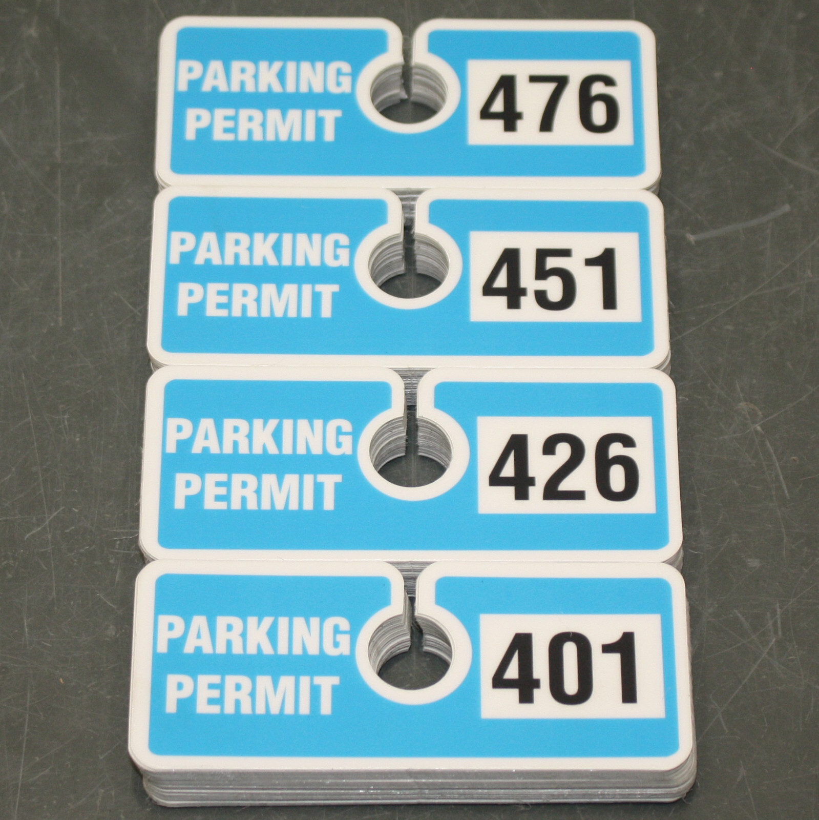 (100) Brady Parking Permit Rearview Mirror Hang Tags 96283, Plastic, Car