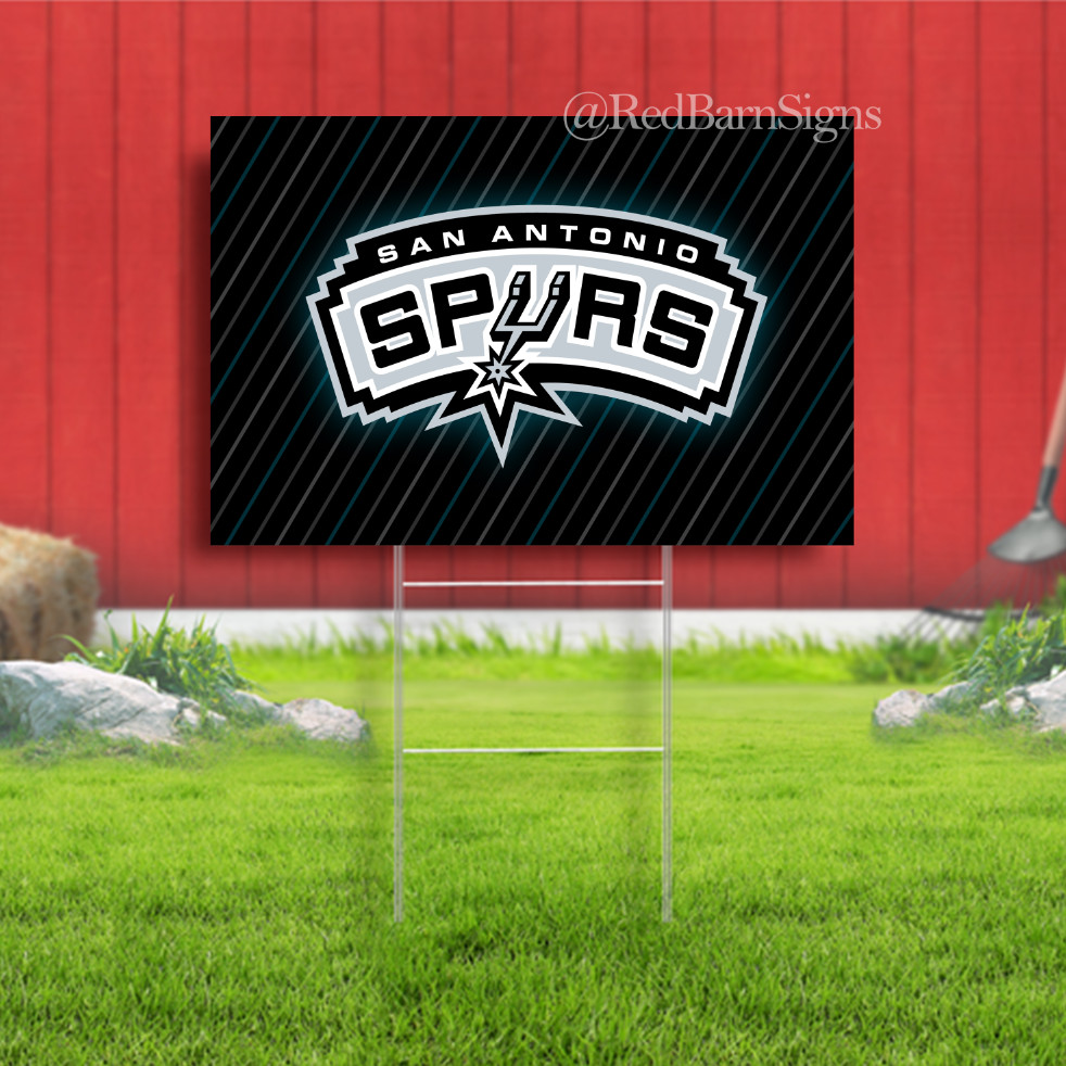 San Antonio Spurs NBA Basketball Indoor Outdoor Yard Sign with metal stakes