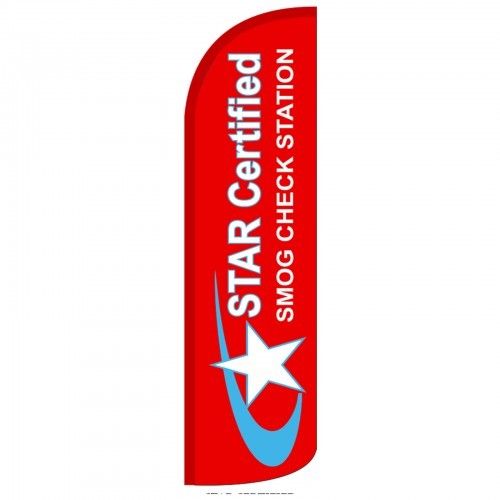 Star Certified Smog Swooper Flag Only Windless 3&prime; Wide Sign Banner Red White