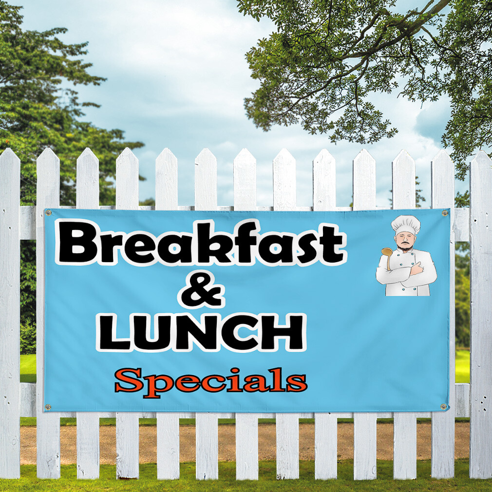 Vinyl Banner Multiple Sizes Breakfast and Lunch Restaurant and Food Outdoor