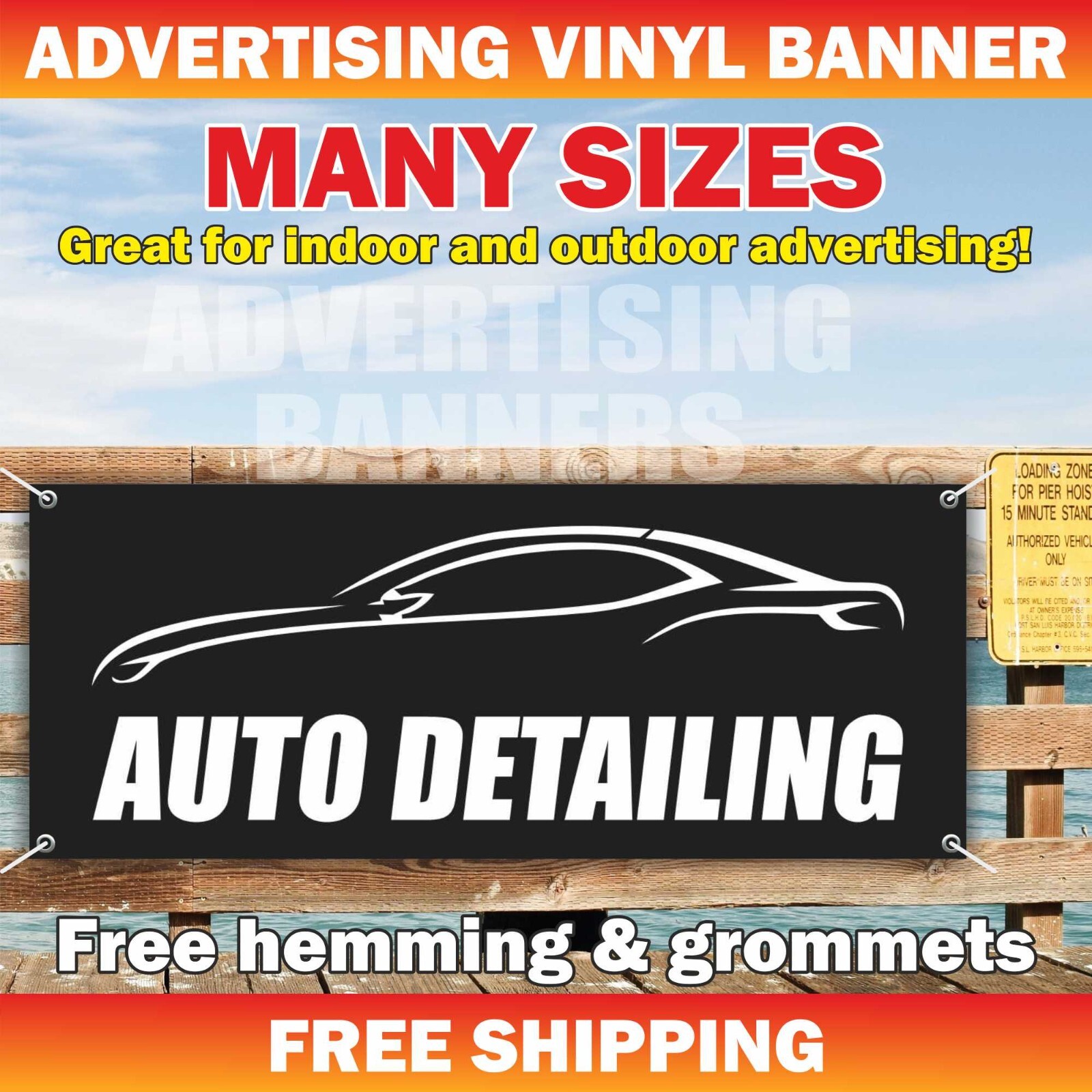AUTO DETAILING Advertising Banner Vinyl Sign service repair cleaning car wash