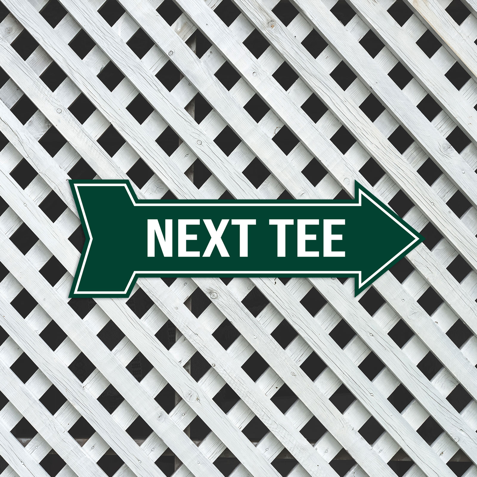Arrow Shape Next Tee 12×4&Prime; Wall or Door Sign | Golf Signage
