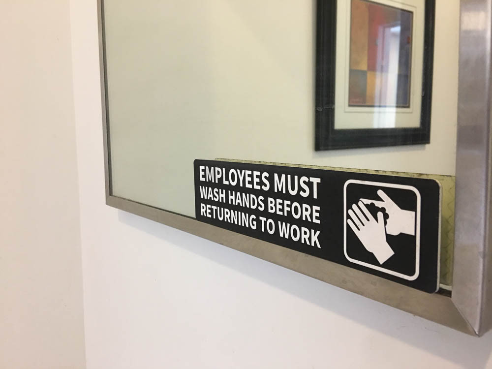 2x Employees Must Wash Hands Sign 2&Prime; x 8&Prime;