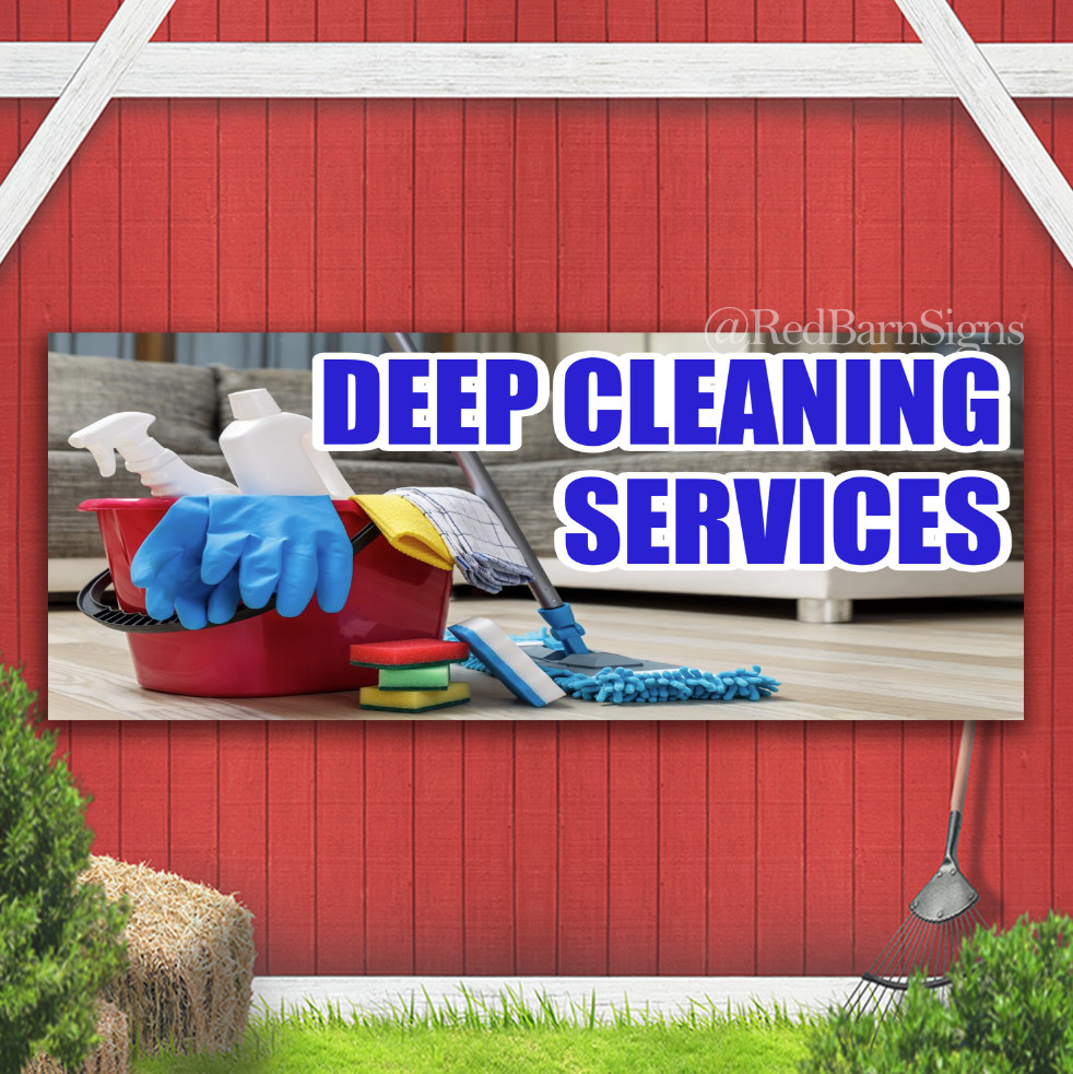 Deep Cleaning Services Indoor Outdoor Banner Sign with grommets