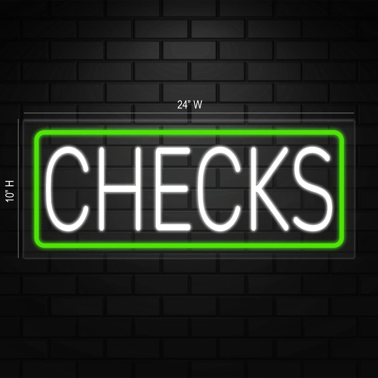 Checks Neon Sign for Retail Displays | LED Flex Neon | 24&Prime;W x 10&Prime;H x 1&Prime;D