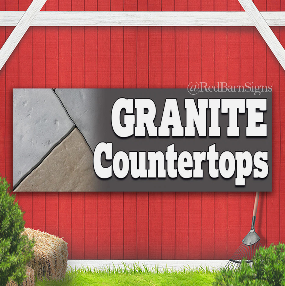 GRANITE COUNTERTOPS Indoor Outdoor Banner Sign with grommets