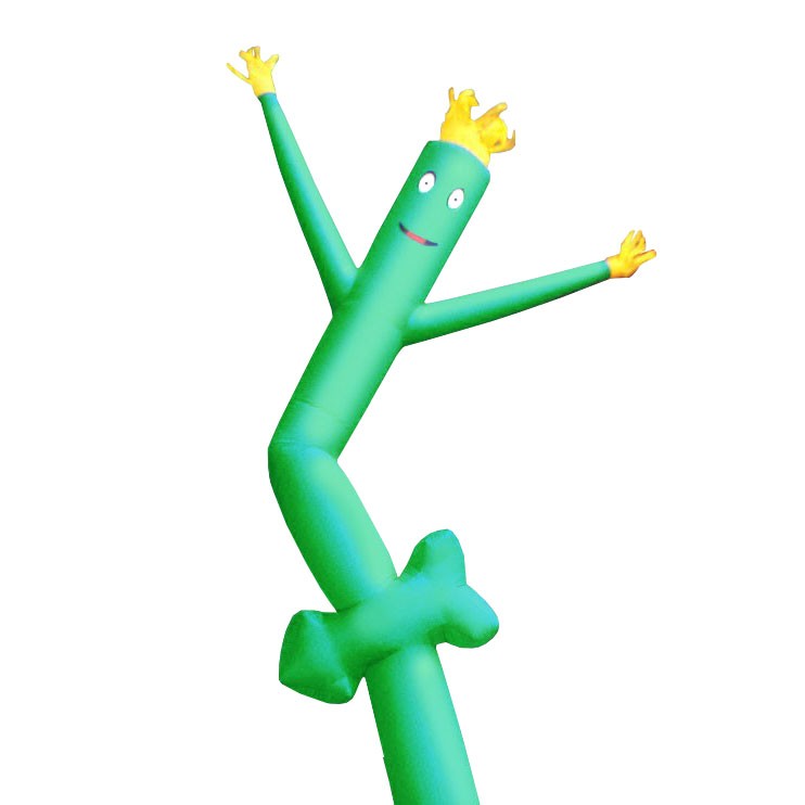 Advertising Inflatable Tube Man 12ft Blow Up Fly Guy Wavy Green Arrow No Blower