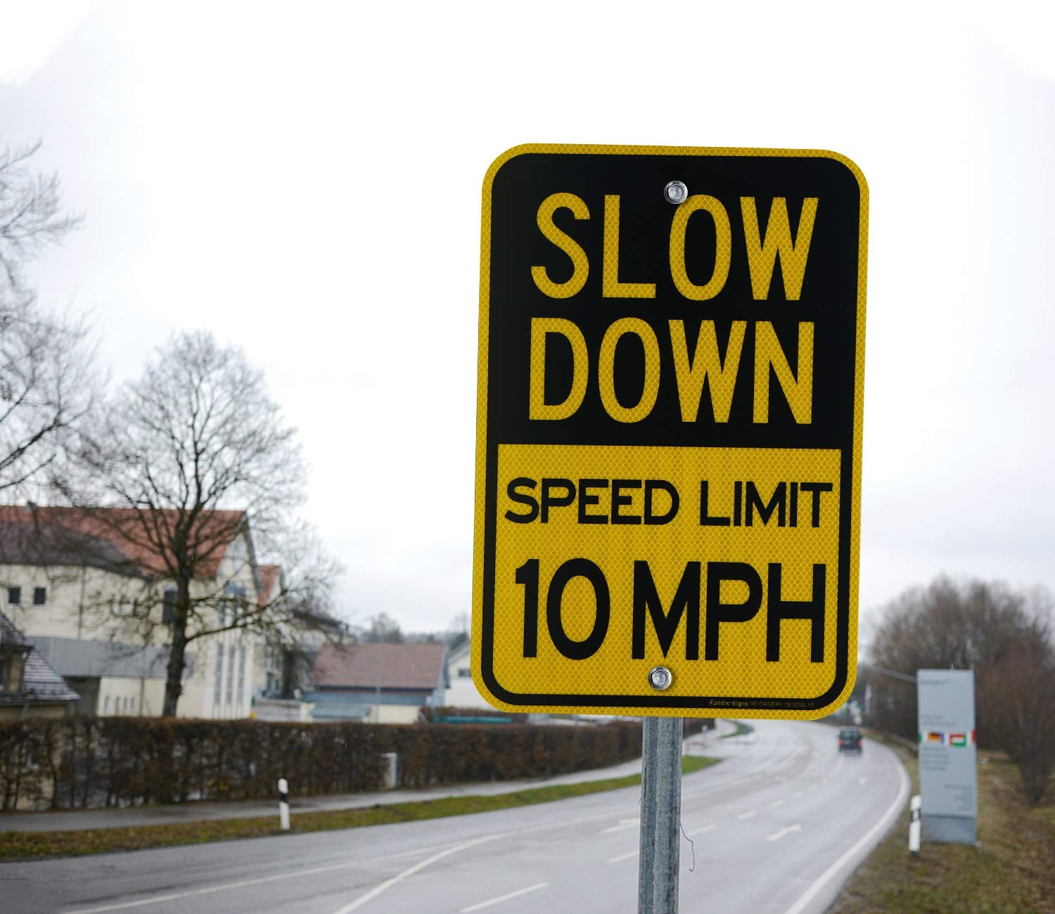 Slow Down Sign, Speed Limit 10 MPH Sign, (2 Pack)18 x 12 Inches Engineer Grade