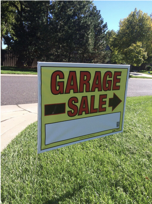 Garage Sale Sign with Metal U-Stake