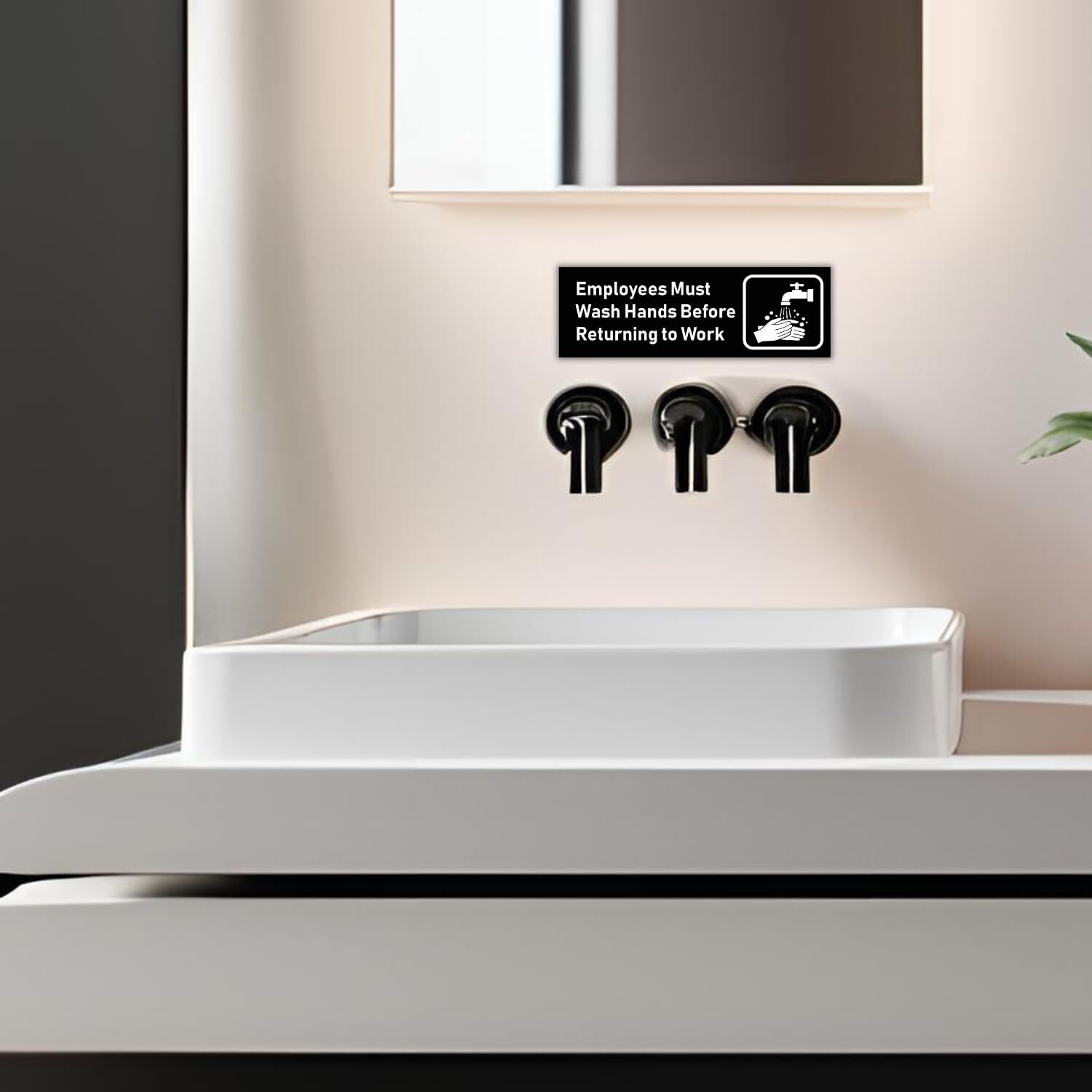 5 Pack Employees Must Wash Hands Before Returning to Work Sign 9 x 3 Inches 1…