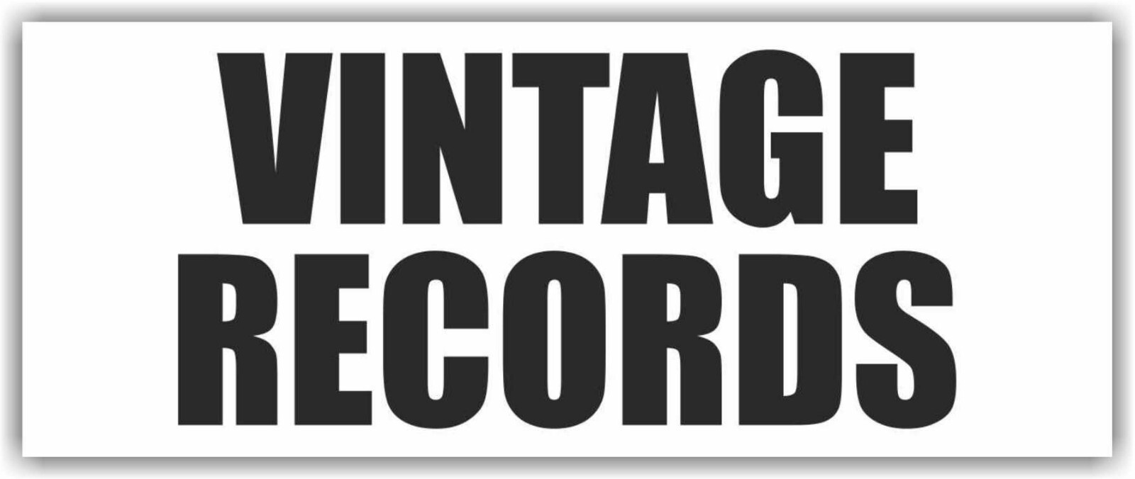 VINTAGE Records Advertising Banner Vinyl Mesh Sign COLLECTIBLE Coin ANTIQUE SHOP