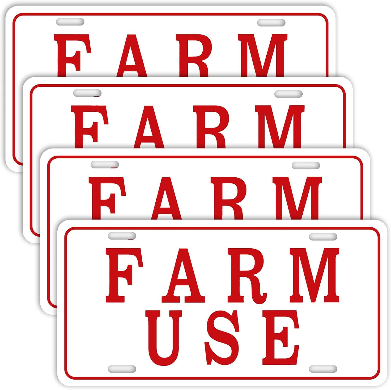 4 Pieces Farm Use ID Tag Sign 12 x 6 Inch, Aluminum Reflective Rust Free Farm Us