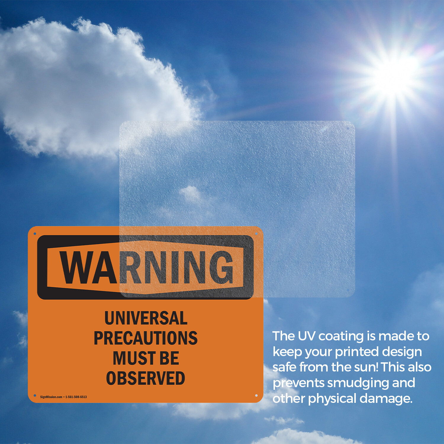 (2 Pack) Universal Precautions Must Be Observed OSHA Warning Sign Decal Metal