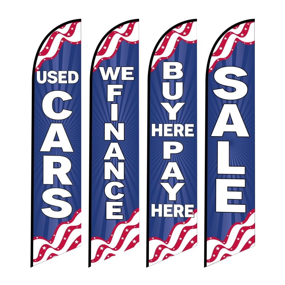 Used Cars Flag Windless Swooper 4 Lot Set Auto We Finance Buy Here Pay Here Sale