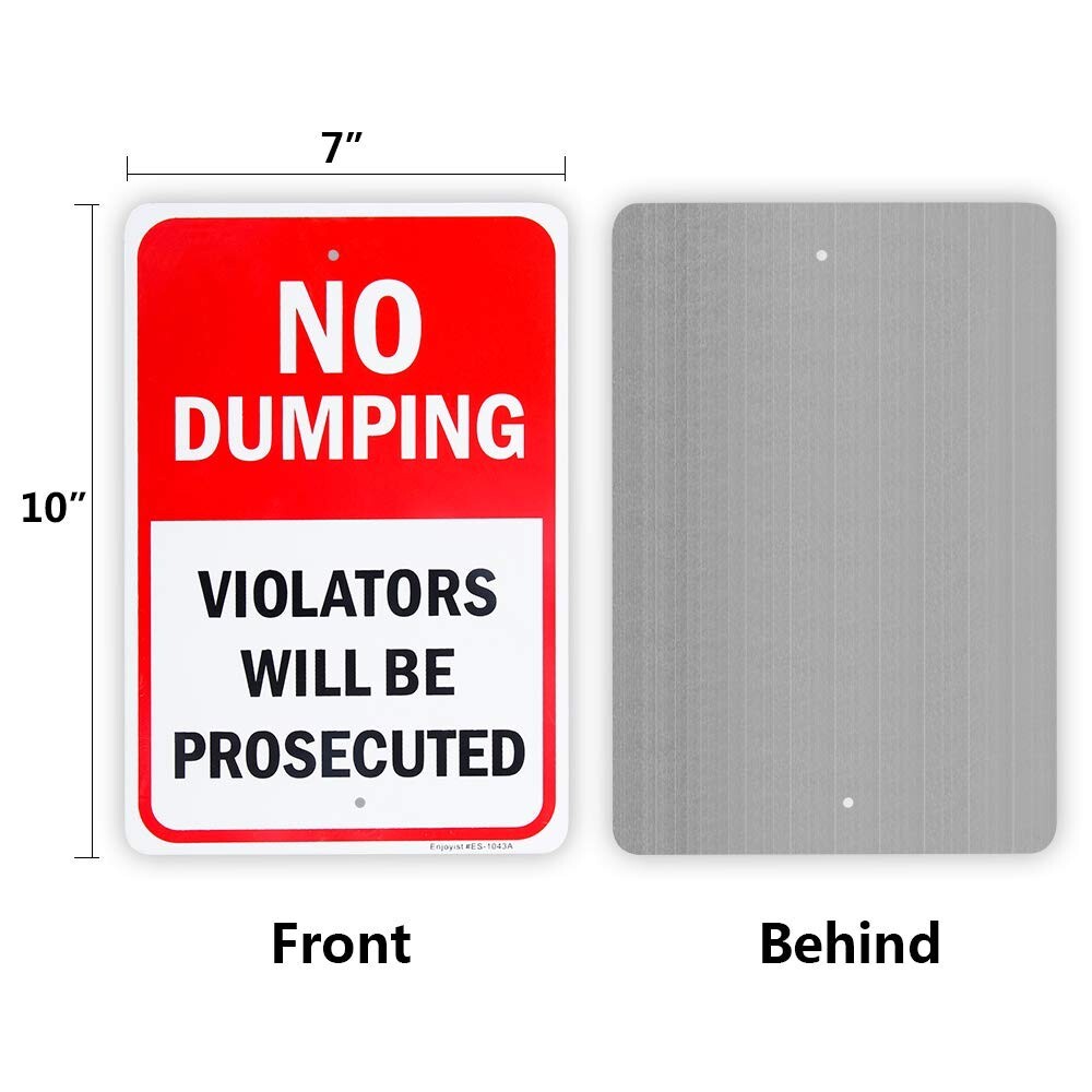 2 Pack No Dumping Sign 10x 7 .04&Prime; Aluminum Sign Rust Free Aluminum-UV Protected